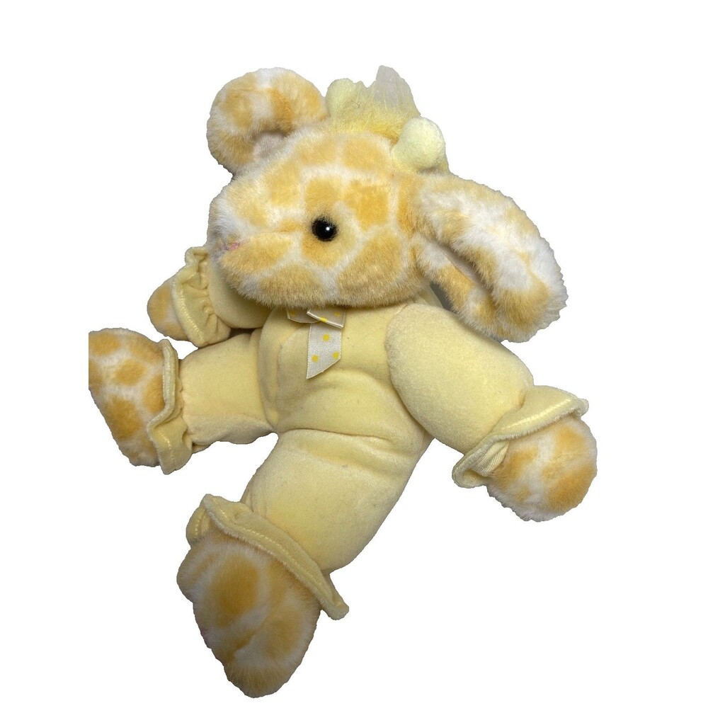 Russ Berrie Kiddy Kuddlers Yellow Giraffe Plush Rattle 12" Baby Toy Gift Vintage